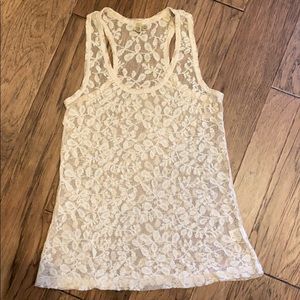 BKE tan lace tank top size Medium